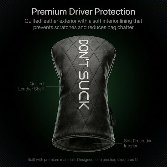 Don’t Suck™ Driver Headcover — Premium Black Diamond Quilted Fit (460cc)