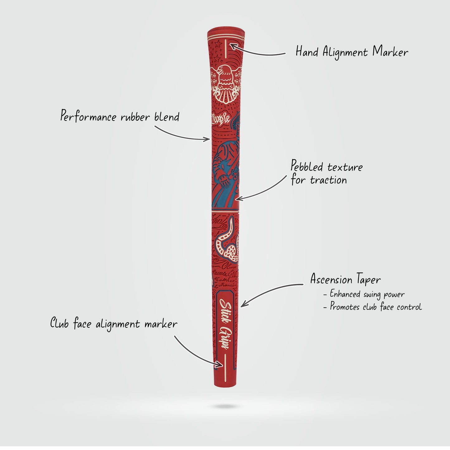 Stick Grips Golf Patriot Golf Grip (Red)